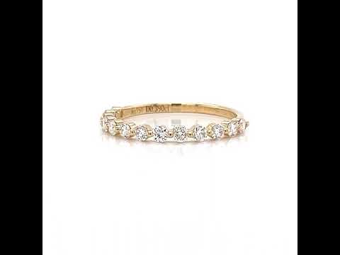 Yellow Shared Prong Diamond Ring