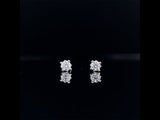 18k white gold four prong diamond stud earrings