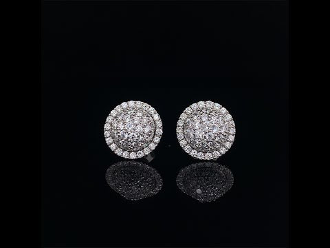 18k white gold diamond globe earrings video