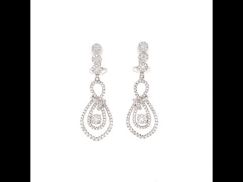 White Gold Diamond Dangling Earring