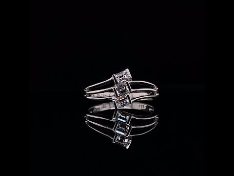 Trio emerald cut diamond ring video