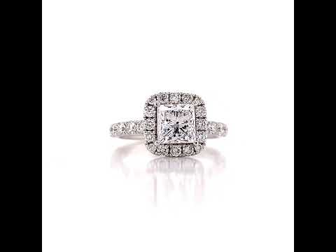 Princess Cut Diamond Ring In Halo Setting