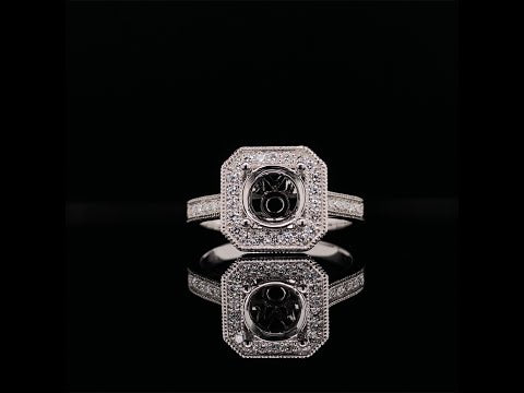 Edged halo princess cut diamond ring video