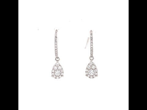Diamond Dangling Teardrop Earrings