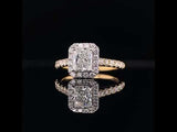 Yellow Cushion Cut Halo Diamond Ring 