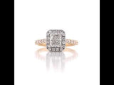 Yellow Cushion Cut Halo Diamond Ring 