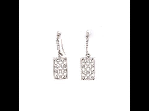 Lattice Dangling Diamond Earrings