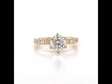 Yellow Gold Classic Six Prong Diamond Ring Setting