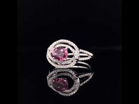 pink sapphire diamond swirl ring