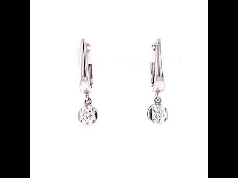 Dangling Circle Diamond Clip Earrings