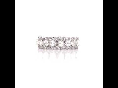 Rose Cut Oval Diamond Eternity Ring
