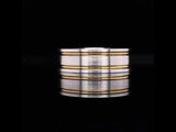 Double Line Two Tone Men's Wedding Ring