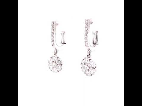 Diamond Dangling Circle Earrings