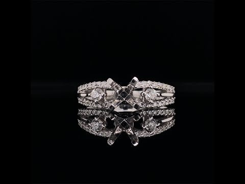 Round cut split shank with feature diamonds video