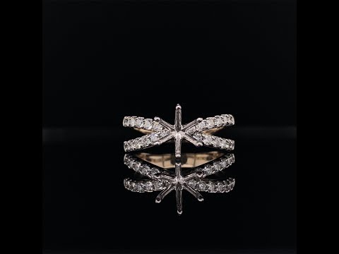 Six prong split twisted shank diamond ring video