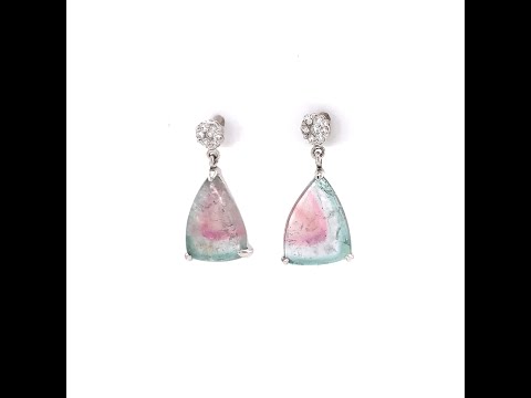 Natural Tourmaline Diamond Earrings