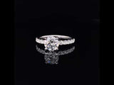 Four Prong Side Diamond Engagement Ring