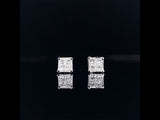 18k white gold princess cut diamond stud earrings video