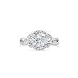 round cut antique style split shank diamond ring