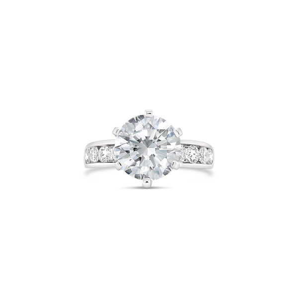 six prong classic channel setting diamond ring