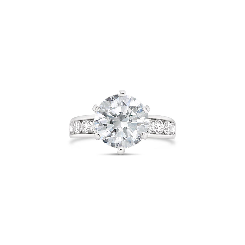 six prong classic channel setting diamond ring