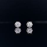 18k white gold six heart-shaped prong diamond stud earrings