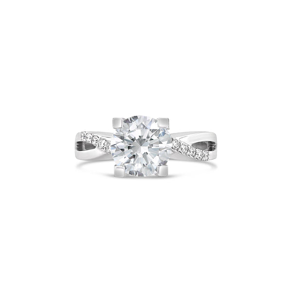 Twisted shank diamond ring