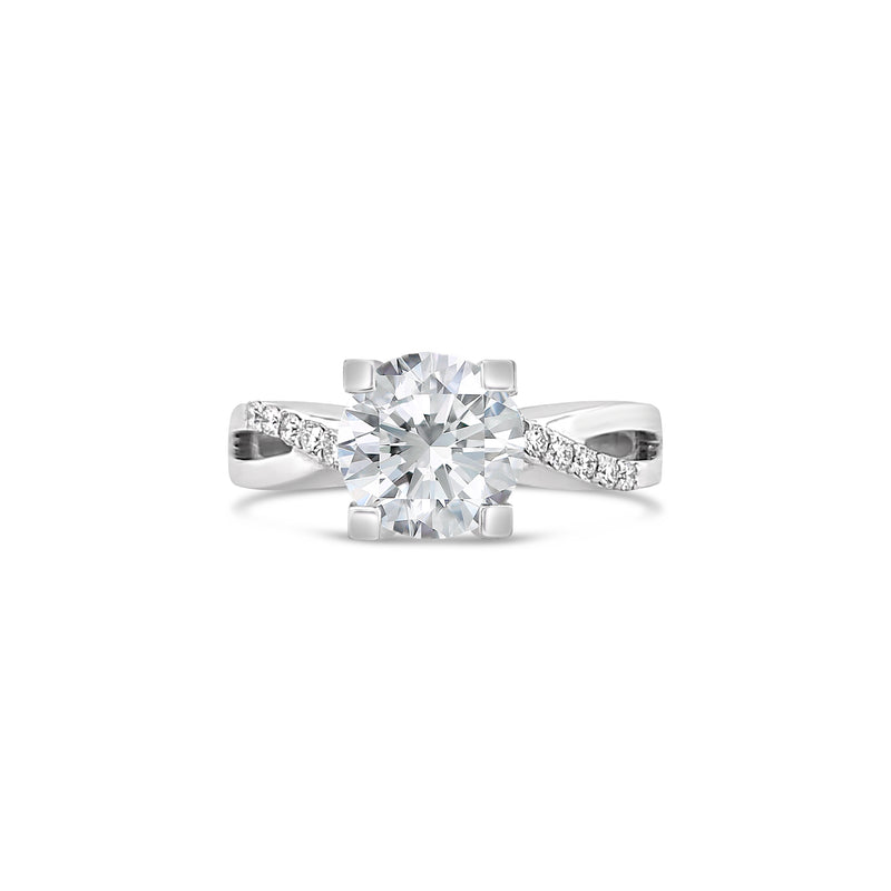 Twisted shank diamond ring