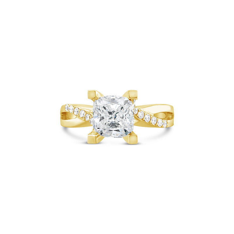 cushion cut diamond engagement ring