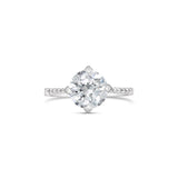 modern four prong round brilliant cut diamond ring