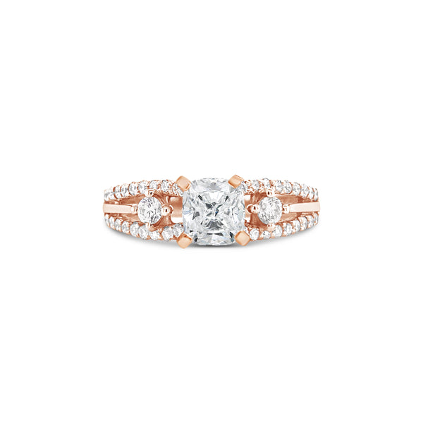 cushion cut diamond engagement ring