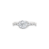 Semi halo round cut diamond ring