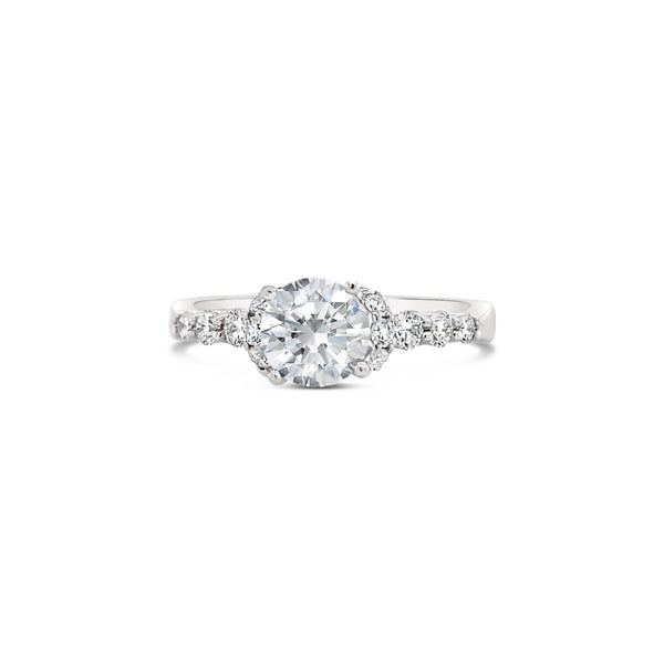 Semi halo round cut diamond ring