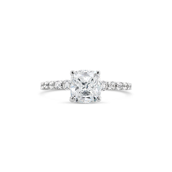 cushion cut diamond engagement ring