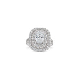 Oval cut rounded edge double halo