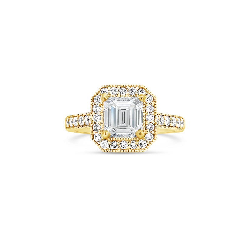 cushion cut diamond engagement ring