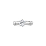 six prong edged band channel setting diamond ring